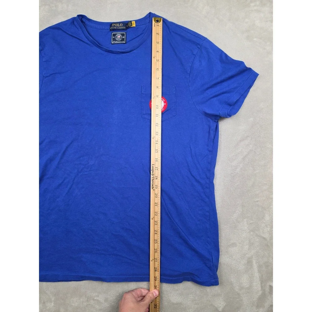 Polo Ralph Lauren Pocket T-Shirt Mens XL Blue 2020 US Olympic Team Faded